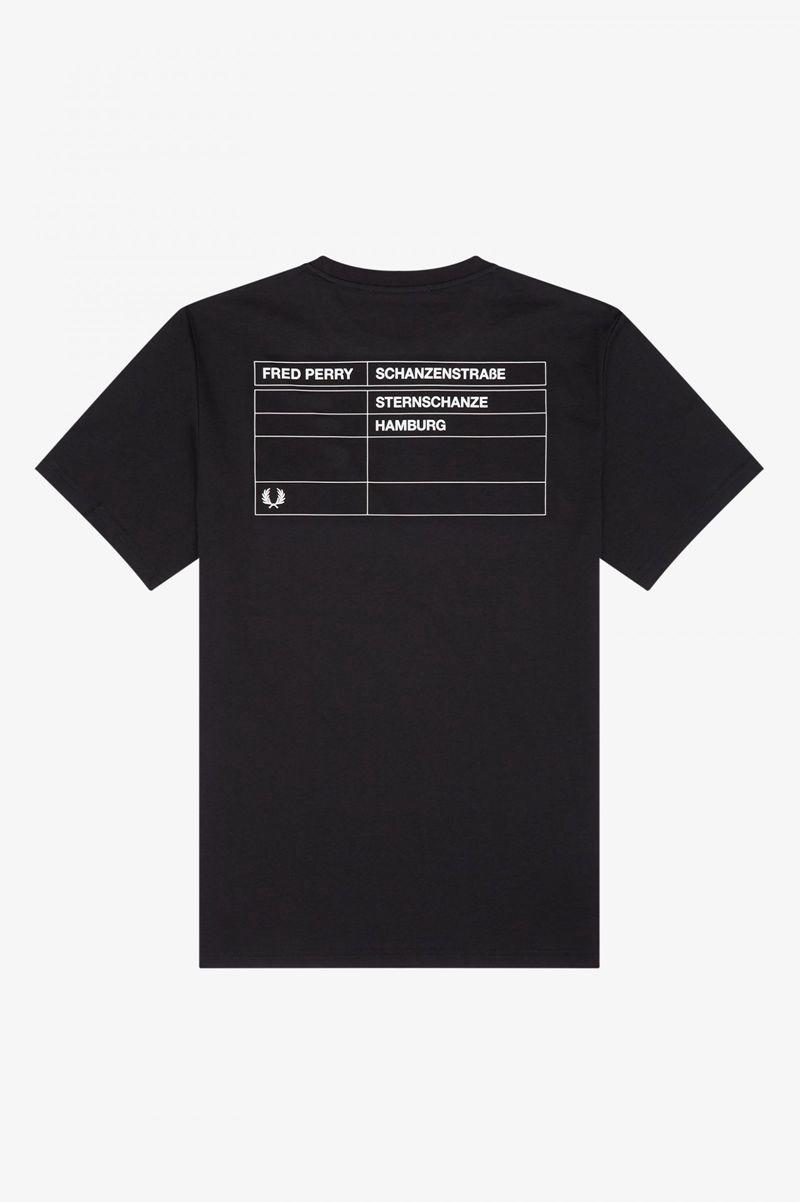 Black Fred Perry Hamburg Ringer Men's T Shirts | PH 1691GSOL